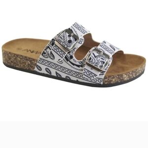 Anna Paisley Bandana Pattern Glory Cork Sandals